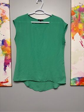 **3 for $15** Mint Green Sleeveless Blouse with Scoop Neck